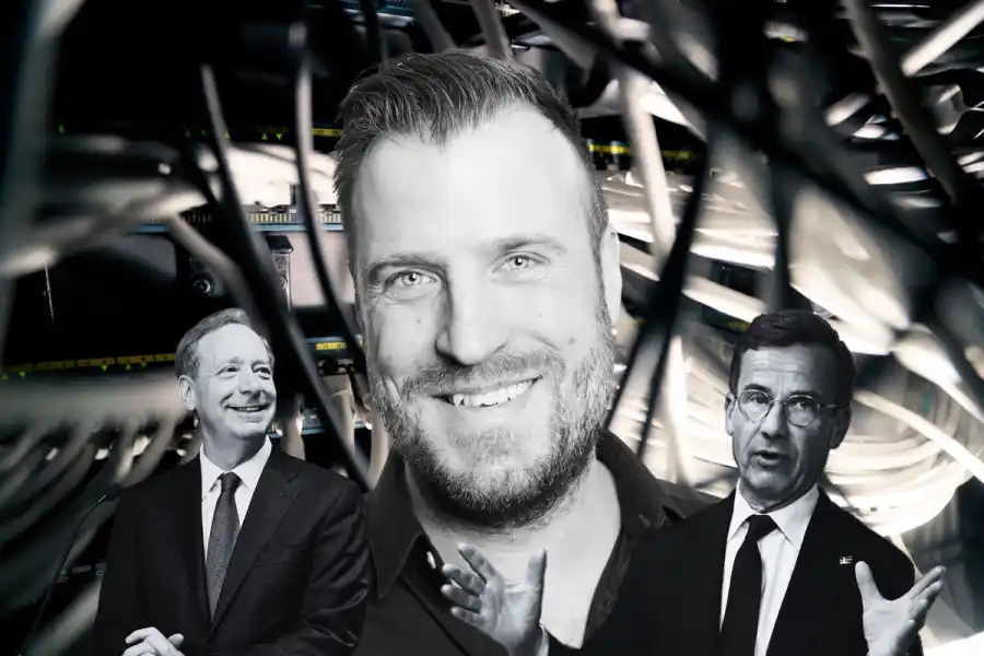 Brad Smith (till vänster) och Microsoft satsar tungt på AI i Sverige. Statsminister Ulf Kristersson deltog på bolagets presskonferens . Foto: TT / Pressbilder.