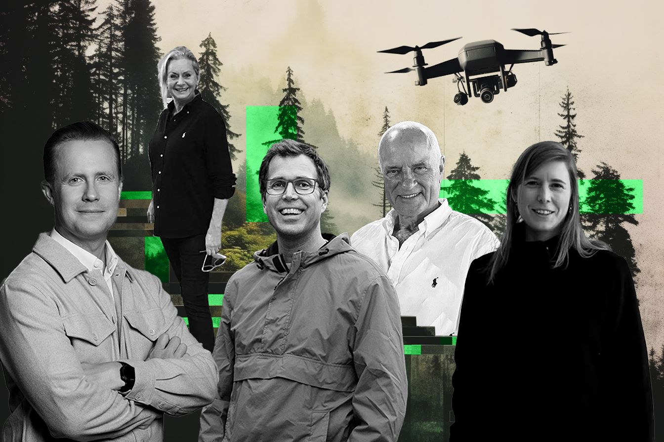 Jonas Bergqvist (Almi Green Tech), Judith Maria Rendahl och Jan Erik Rendahl (Tracy of Sweden), Olle Gelin (Air Forestry) och Josefin Larsson (Reselo)