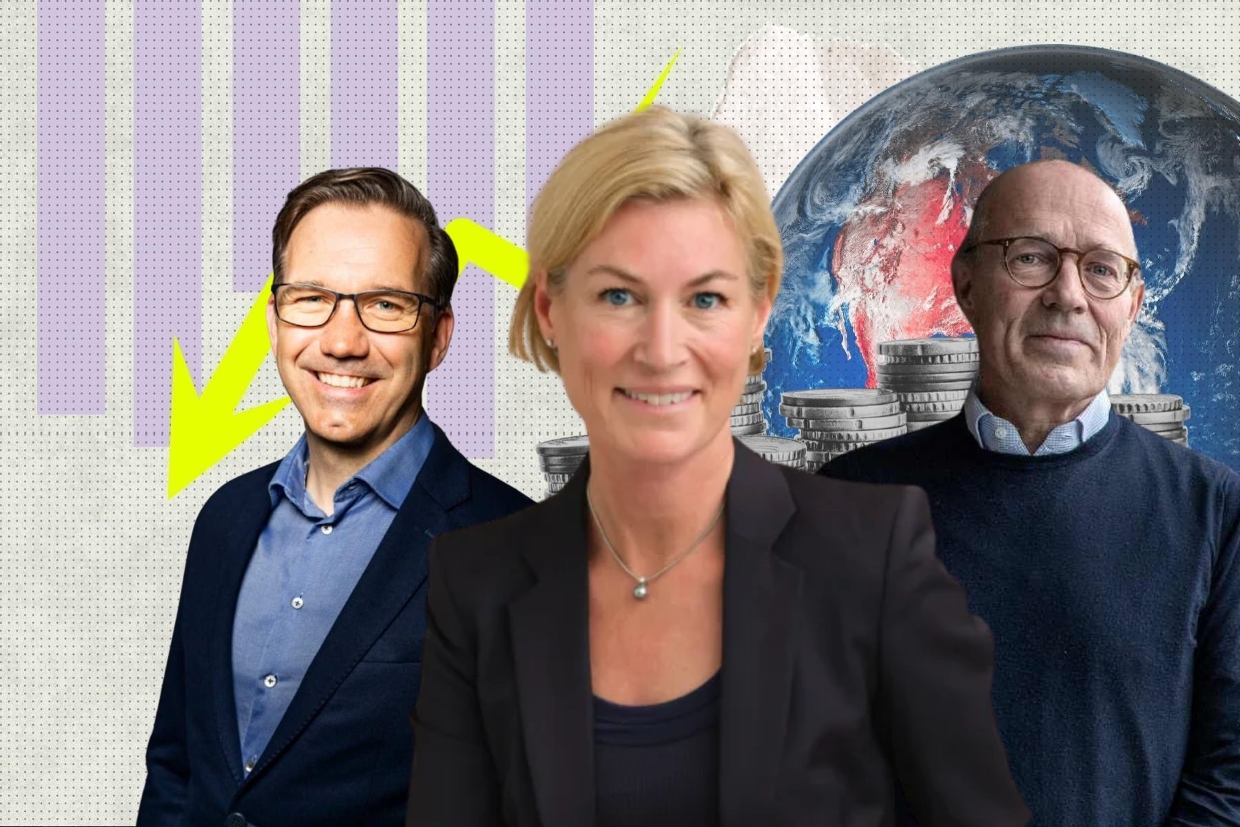 Torbjörn Bäck, vd för Echandia, Anna Ljungdahl, investeringsansvarig på Industrifonden, Harald Mix, investerare. Foto: Pressbilder (montage)..jpg