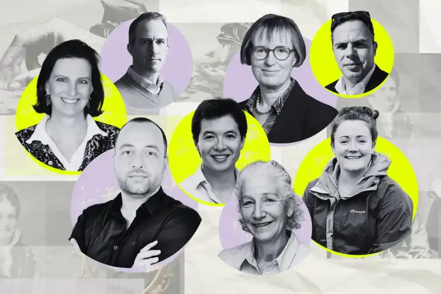 Some of the investors in our UK family office deep dive. Full names in article below. Photos: press and collage by Impact Loop.