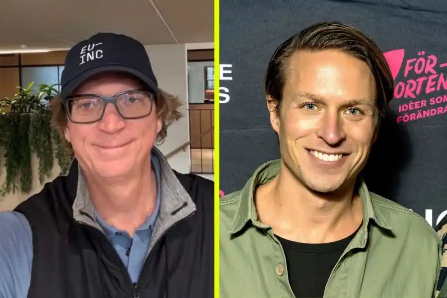 Niklas Zennström, som stöder EU-Inc och Erik Lindblad, partner på Inception Fund. Foto: Pressbilder.