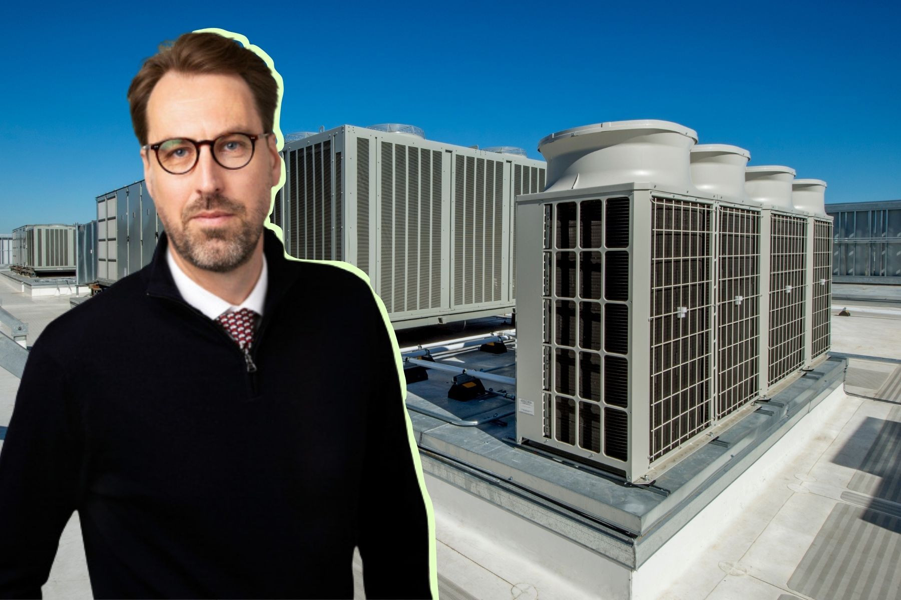 Joel Davidsson är ny tillförordnad vd och koncernchef för Beijer Ref som arbetar med kyla och klimatreglering. Foto: pressbild / Canva (montage)