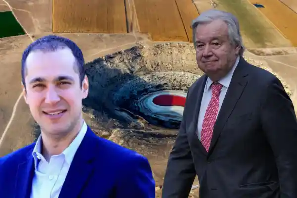 Kaveh Madani, forskare och FN:s generalsekreterare António Guterres. Foto: Pressbild (montage).