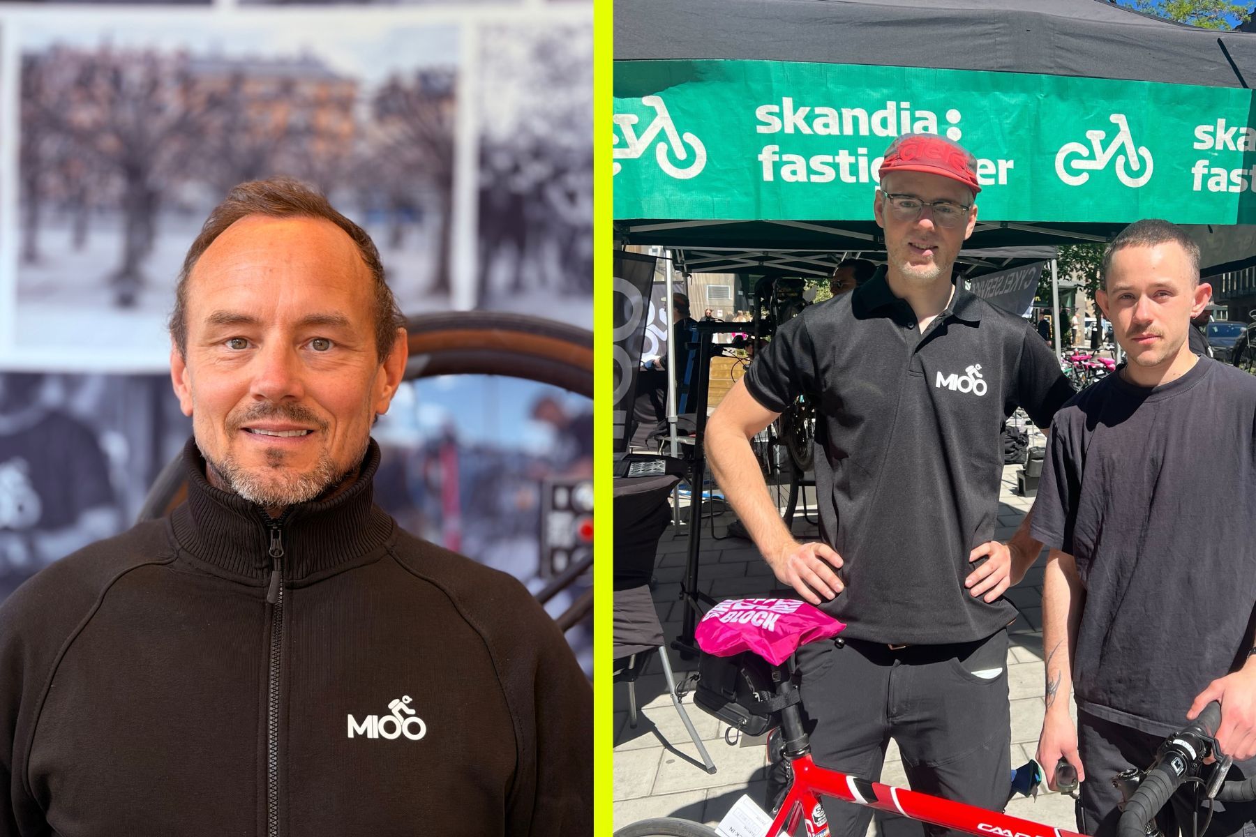 Mioos vd Tomas Grönqvist och mekanikerna Rickard Rost och Indigo Booz. Foto: pressbild / Impact Loop.