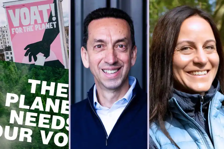 Oatlys vd Jean-Christophe Flatin och Nina Hajikhanian, general manager på Patagonia. Pressbilder.