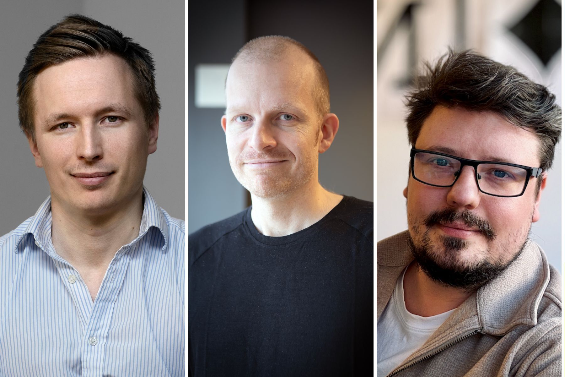 Johan Outinen, David Wedar och Fabian Linzberger, grundare av Geofy. Foto: Pressbilder.