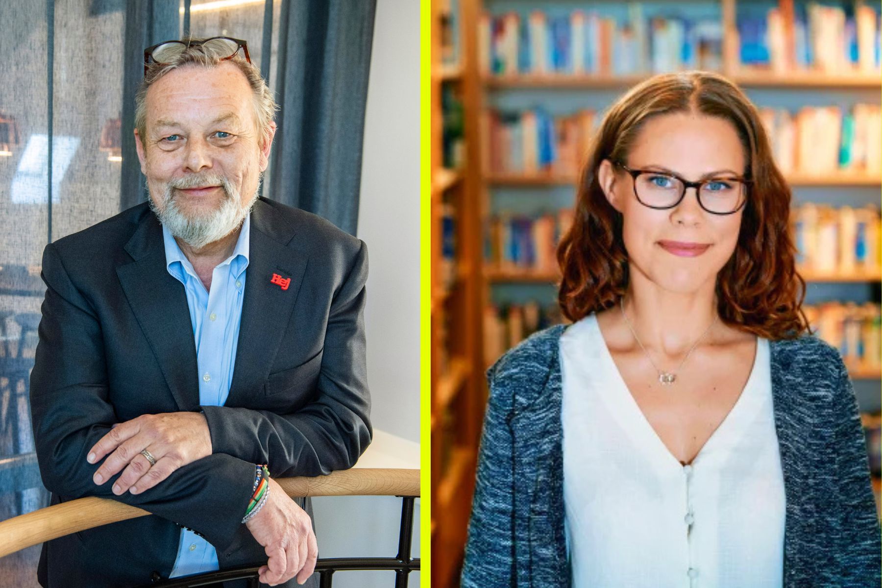 Peter Wallenberg Jr. och Emma Renström, professor i psykologi vid Högskolan Kristianstad. Foto: TT/pressbild.