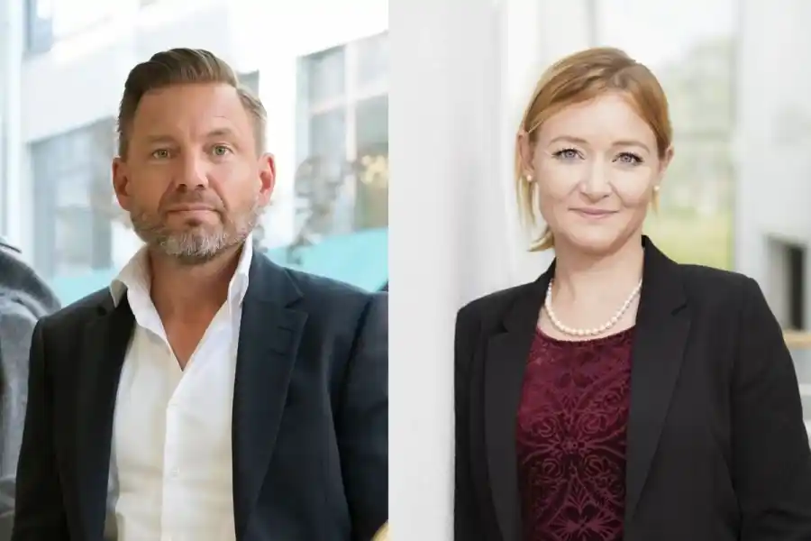 Martin Hallander, vd på Arkivet och Sandra Roos, hållbarhetschef på Kappahl. Foto: Pressbilder.