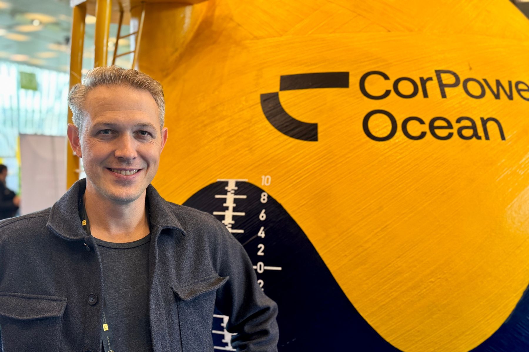 Patrik Möller, vd på Corpower Ocean på plats i Barcelona. Foto: Camilla Bergman, Impact Loop.