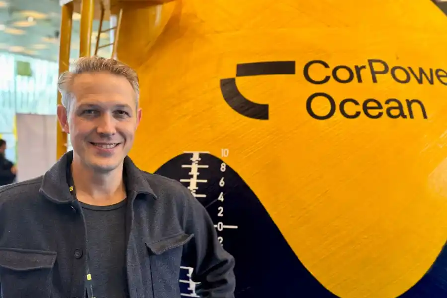 Patrik Möller, vd på Corpower Ocean på plats i Barcelona. Foto: Camilla Bergman, Impact Loop.