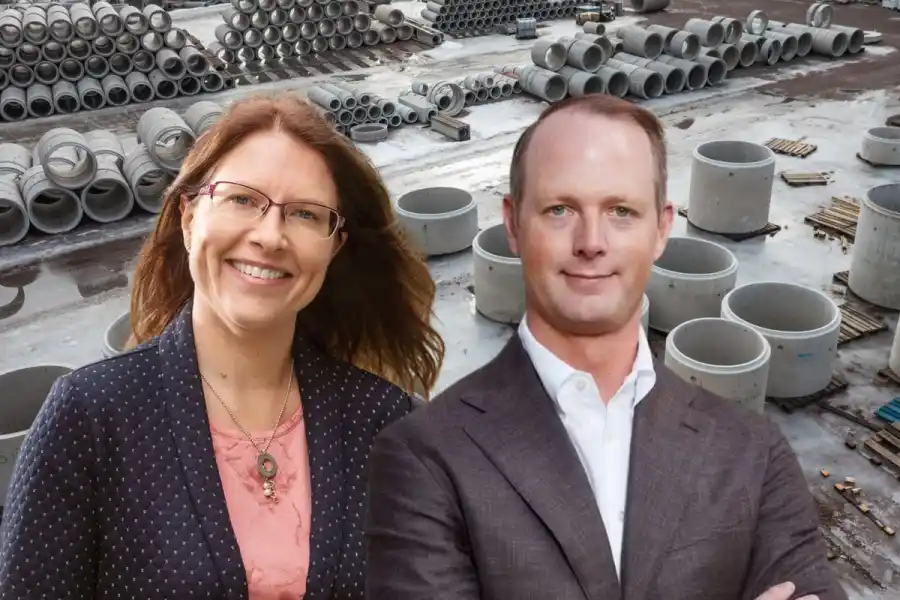 Therese Kvarnström, hållbarhetschef på S:t Eriks och Oscar Hållén, vd på Cemvision. Foto: pressbilder.