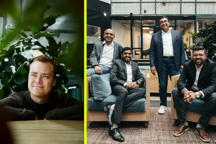 John Diklev, grundare Flower, och grundarna till Trustrace. Foto: pressbilder.