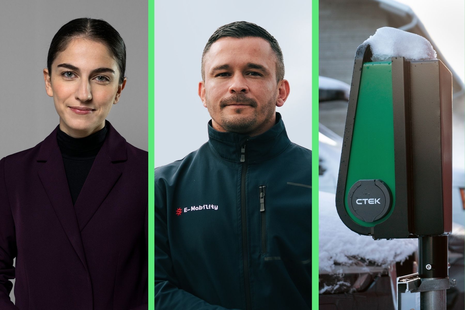 Klimatminister Romina Pourmokhtari (L) och Martin Götesson på E-Mobility. Foto: Pressbilder.