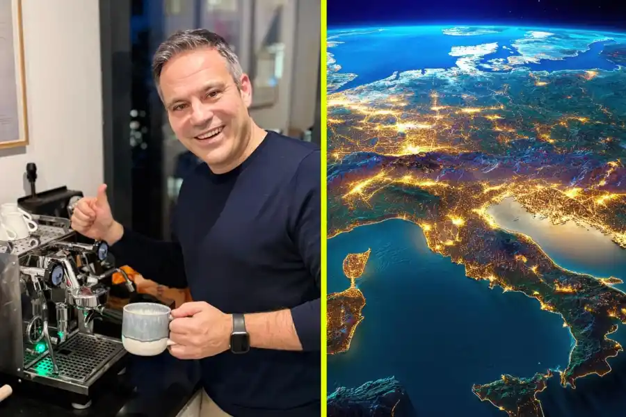 Markus Bohl, founder at Ignite Next with a illustrative view of Europe from space.