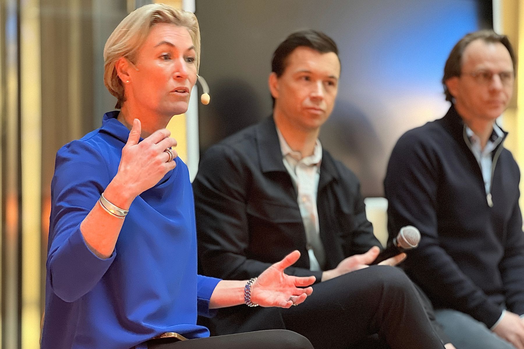 Anna Ljungdahl i panelen på Impact Loops meetup. Foto: Diana Demin.