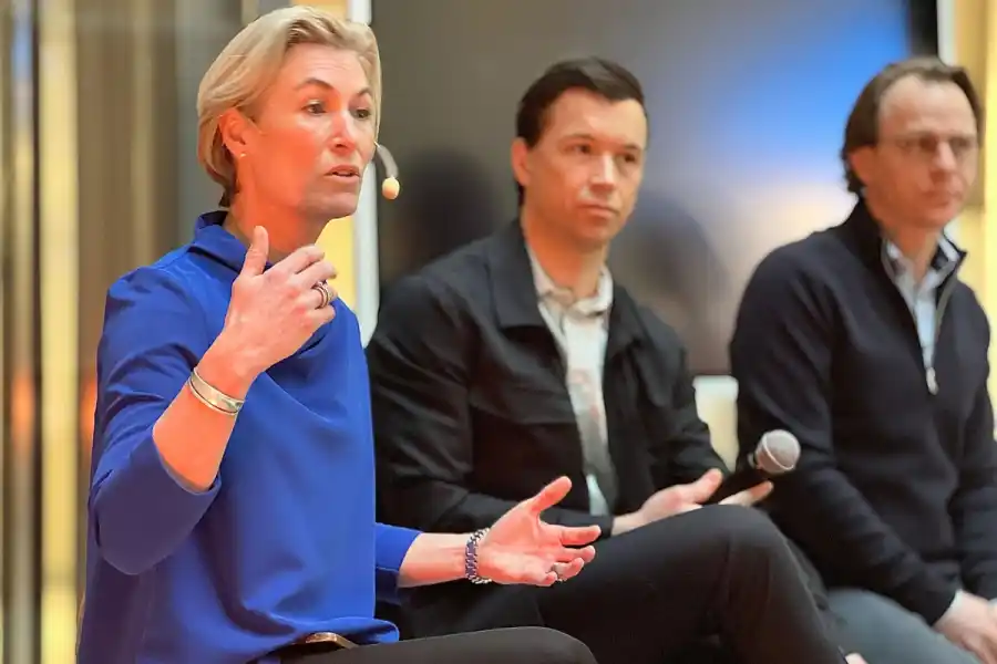 Anna Ljungdahl i panelen på Impact Loops meetup. Foto: Diana Demin.