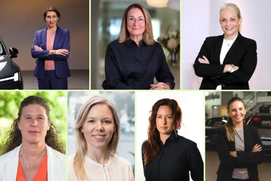 Johanna Minding Kriisa, vd Volvo Cars Sverige (högst upp t.v.), med finalister. Foto: pressbilder.