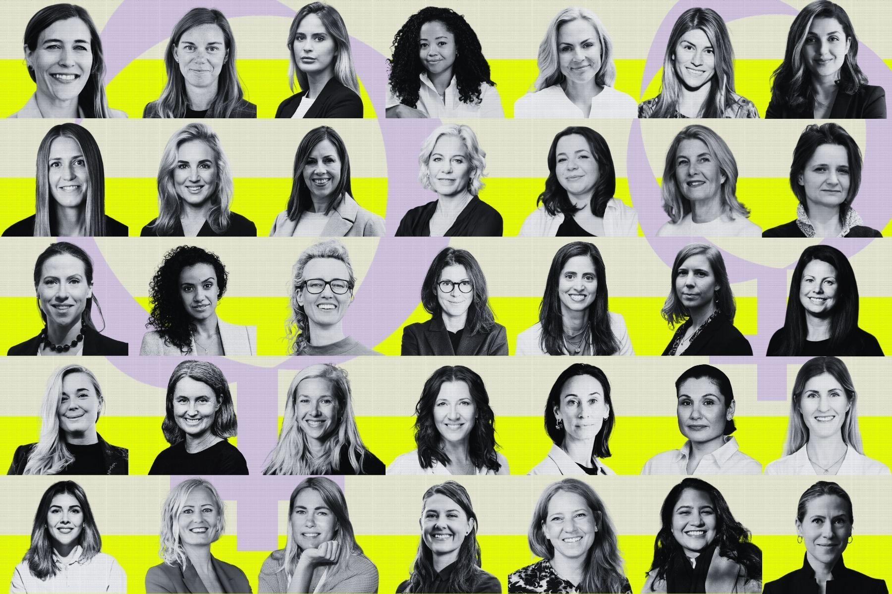 Några av impact-profilerna som är med på 100-listan. Grafik: Diana Demin, Impact Loop.