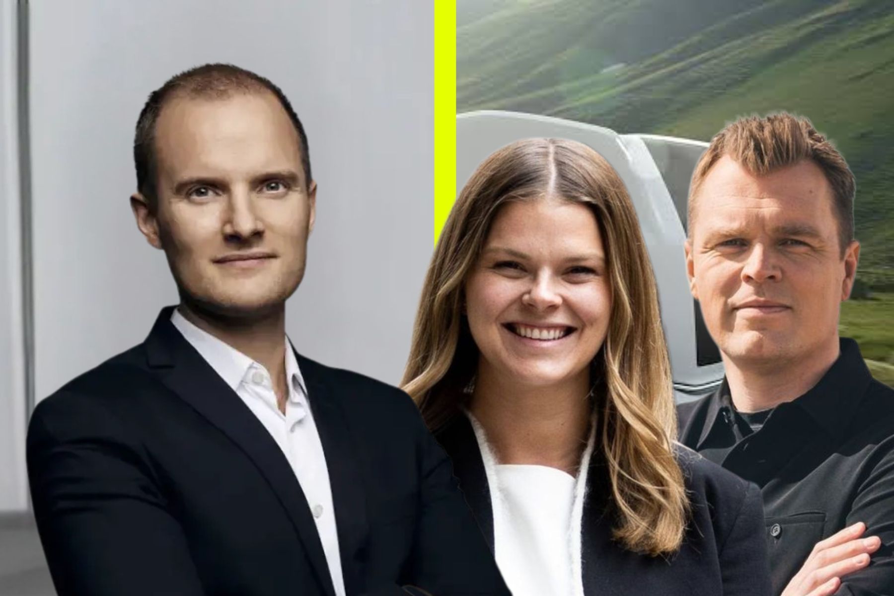 Tomas Ohlson och Einrides grundare Linnea Kornehed Falck och Robert Falck. Foto: pressbilder.