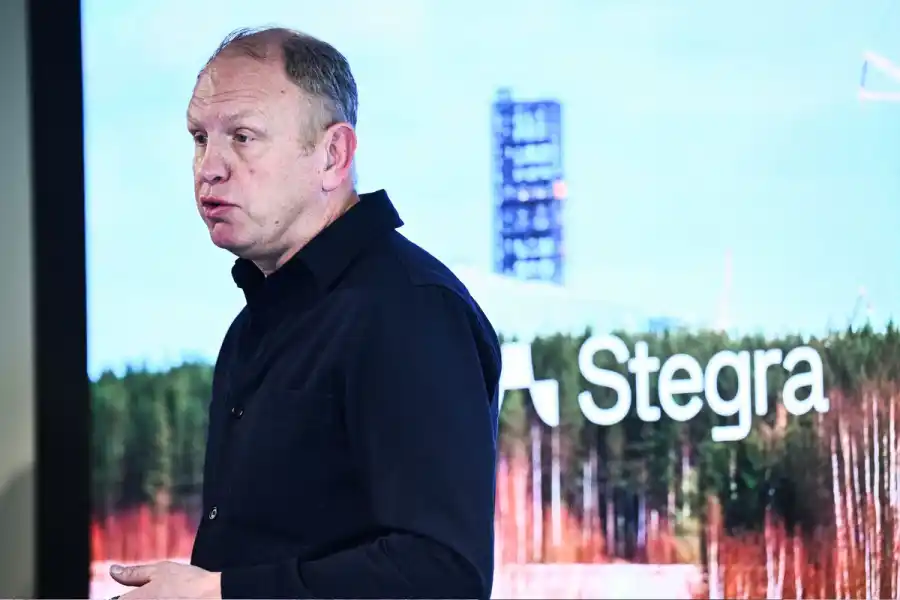 Henrik Henriksson på Stegras pressträff. Foto: TT.