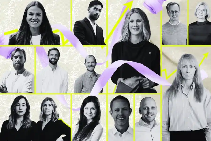 Några av personerna bakom bolagen i genomgången. Se vilka i artikeln. Grafik: Dina Demin, Impact Loop.