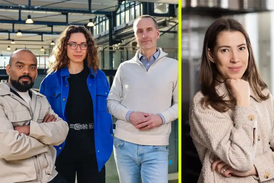 Teamet på Glenntex och Erika Hombert, investeringsansvarig på Pinc. Foto: pressbilder.