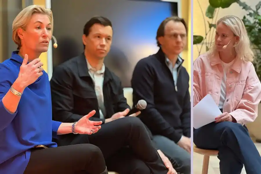 Anna Ljungdahl (Industrifonden), Johan Wiksell (JM’s CVC), Johan Frenckner (Longrun Capital), and Camilla Bergman (Impact Loop). Photo: Impact Loop.