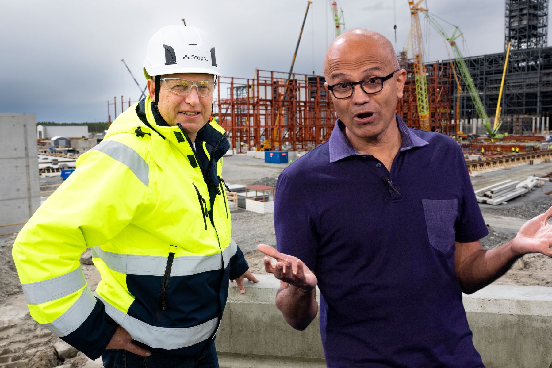 Henrik Henriksson, CEO Stegra, and Satya Nadella, CEO Microsoft. Photo: TT.