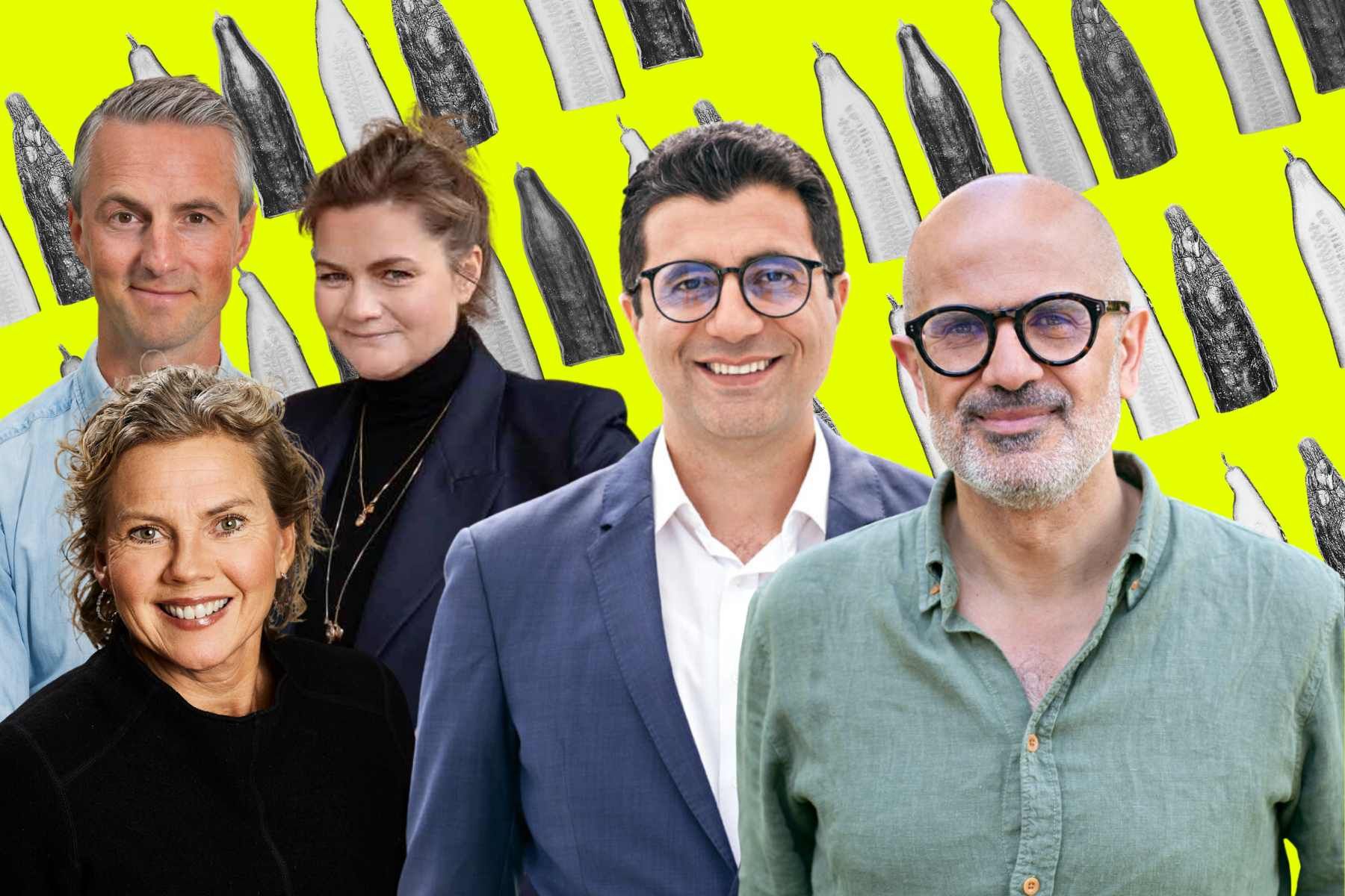 Investerarna Martin Alexandersson, Thea Messel, Karin Edström och entreprenörerna Vahid Sohrabpour och Arash Fayyazi. Foto: pressbild.