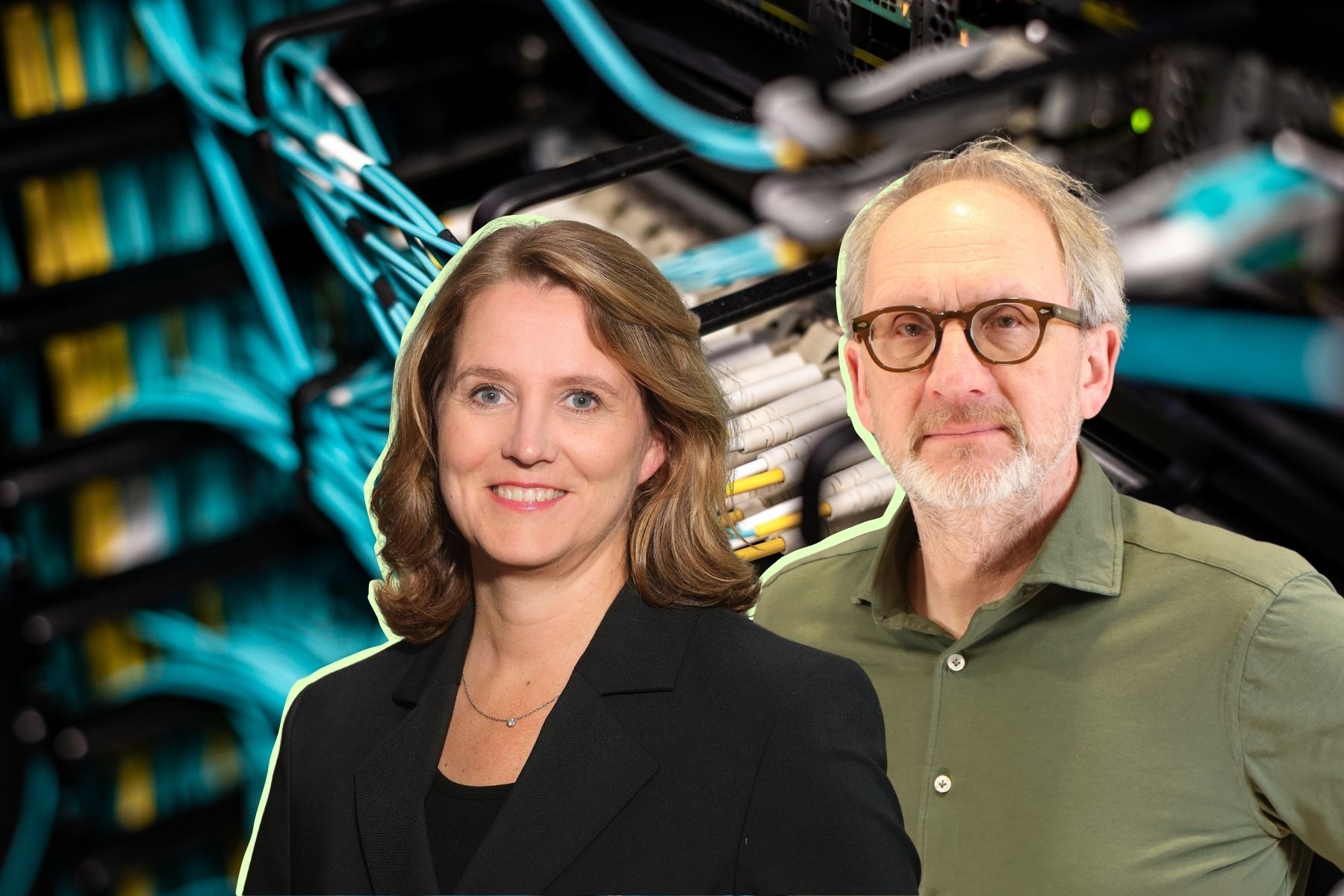 Eva Fredrikson, partner vid advokatfirman Vinge, och Jan Bergdahl, senior rådgivare på PTS. Foto: pressbilder (montage).