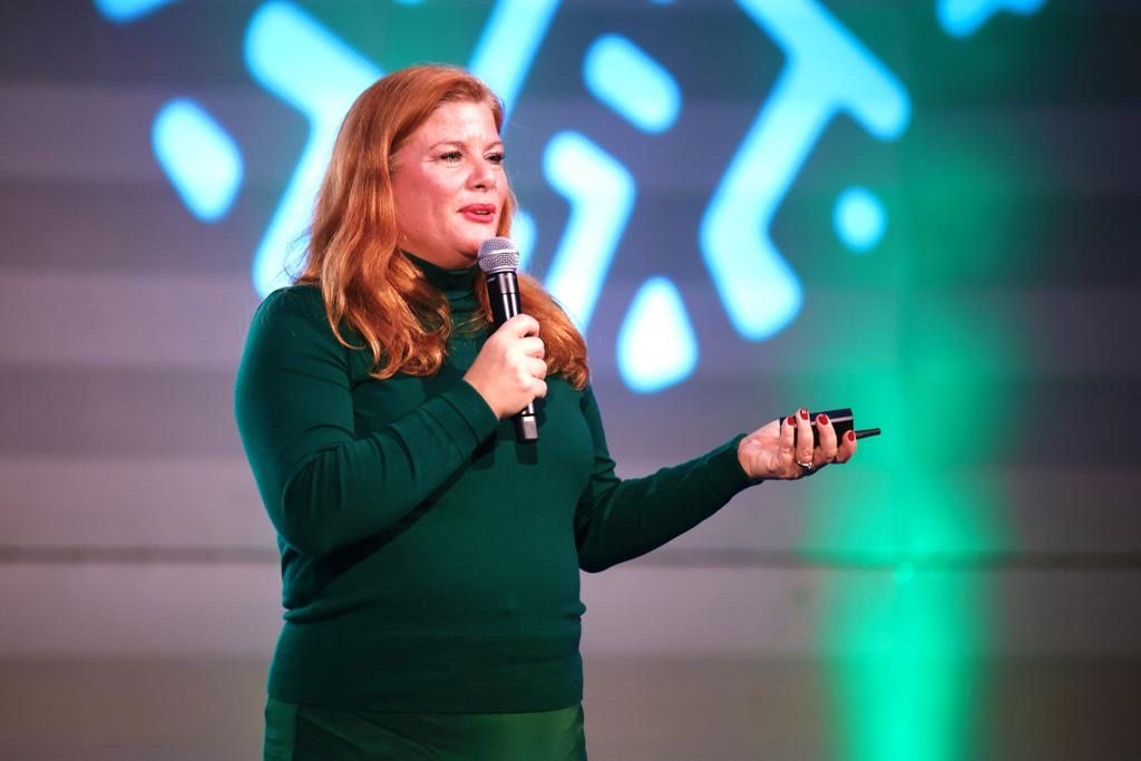 Elonroads vd och medgrundare Karin Ebbinghaus när hon pitchade för juryn. Foto: Pressbild