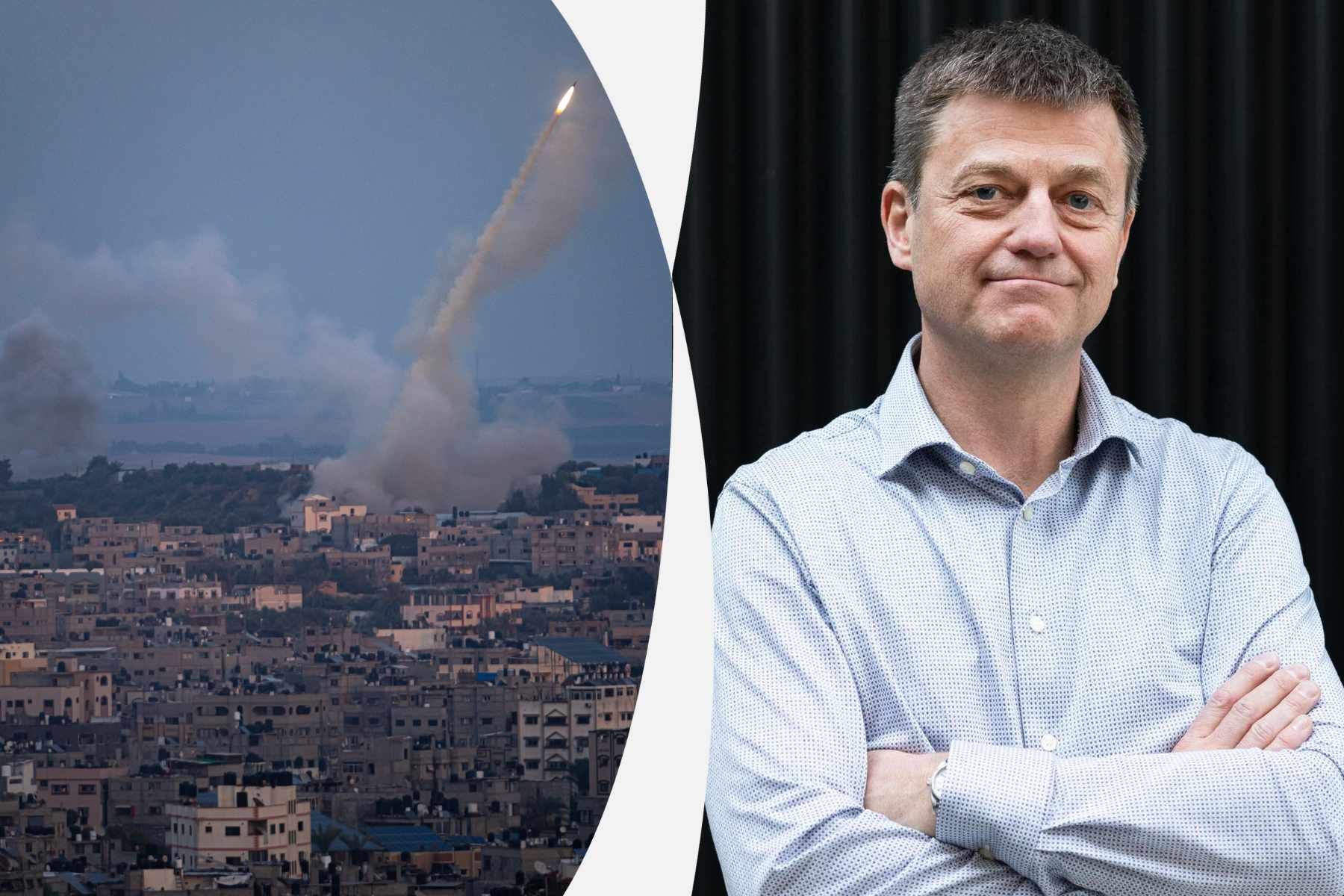 Fredrik Hånell på EIT Urban Mobility. Foto: press. Attack mot Israel. Foto: AP/Fatima Shbair.