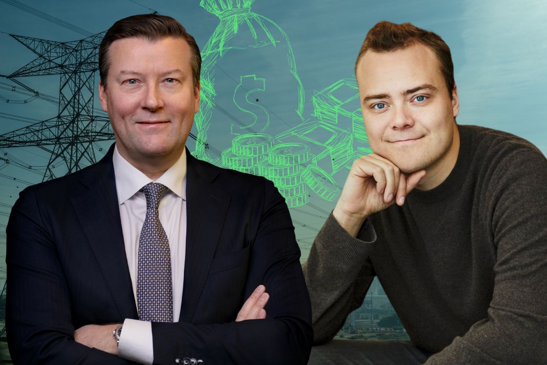 Johan Lindehag, vd på Ellevio, och John Diklev, grundare och vd på Flower. Foto: Pressbilder (montage).