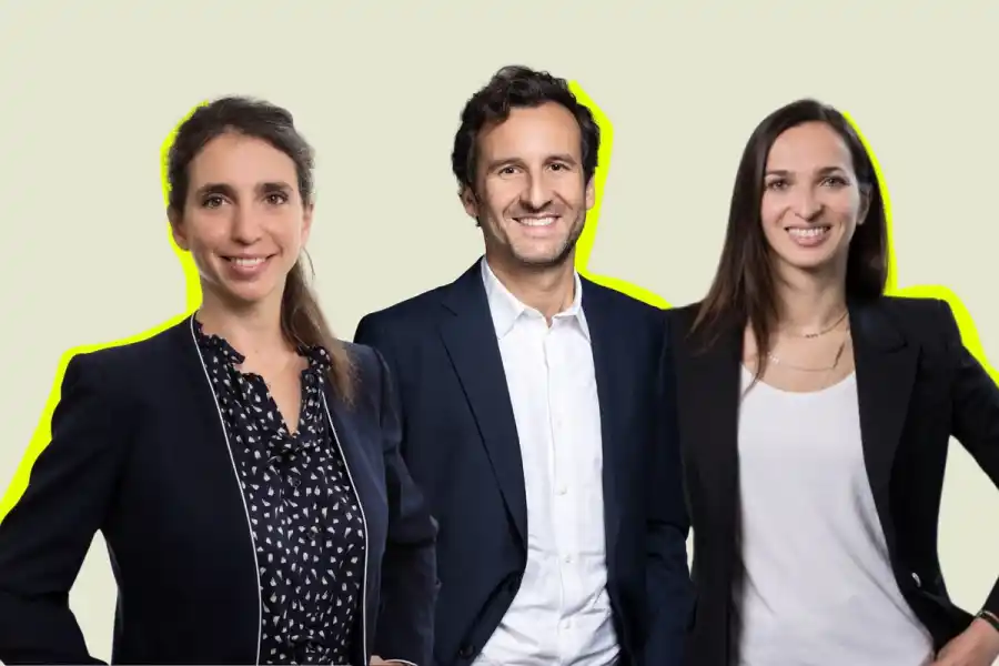 Revaia's new partner Jean-Patrice Bellier (centre) and founding partners Alice Albizzati (left) and Elina Berrebi (right). Press photos/Impact Loop design
