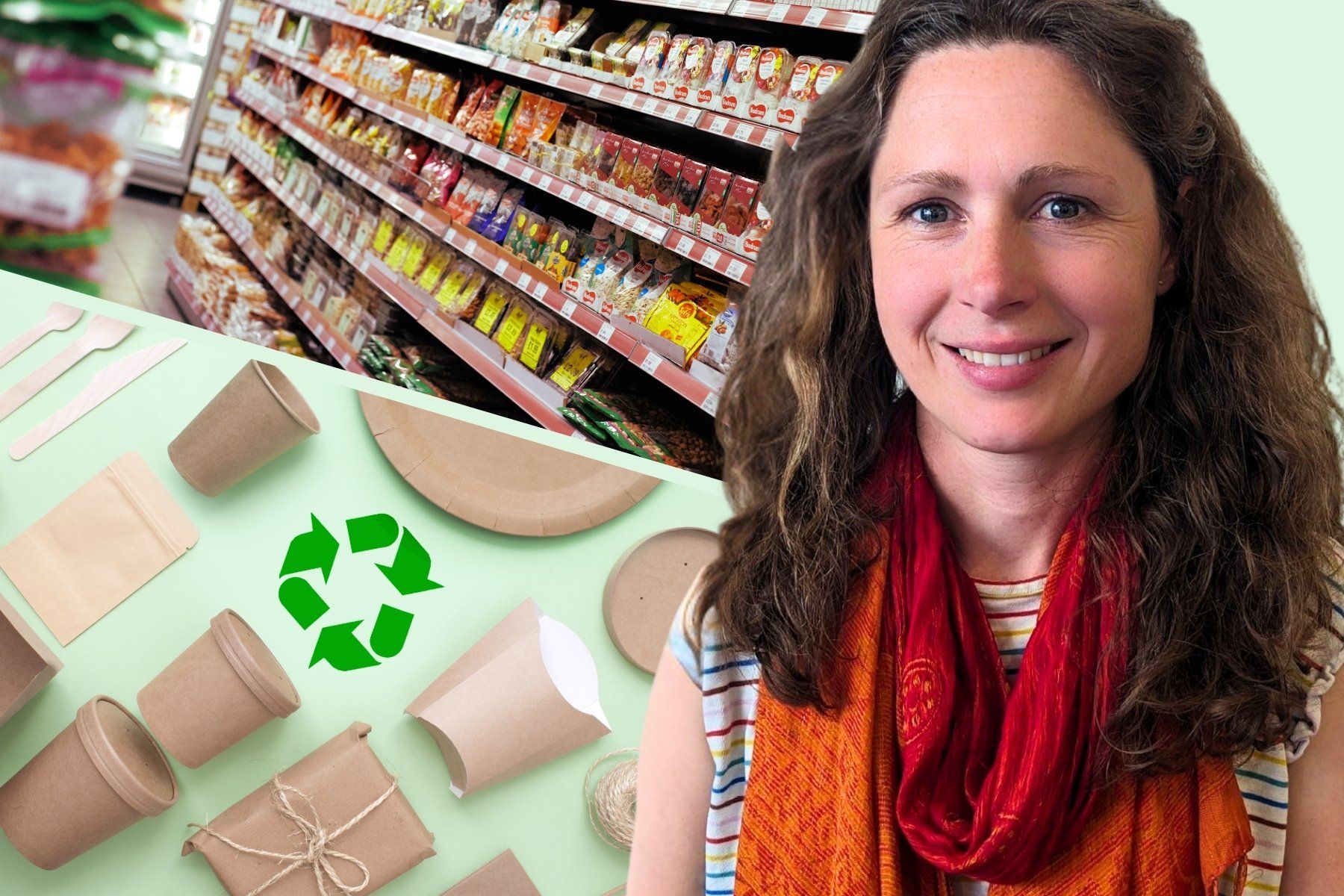 Beth Mander, Food Programme Manager, Ellen MacArthur Foundation. Photo: Ellen MacArthur Foundation/Canva. Collage: Impact Loop.