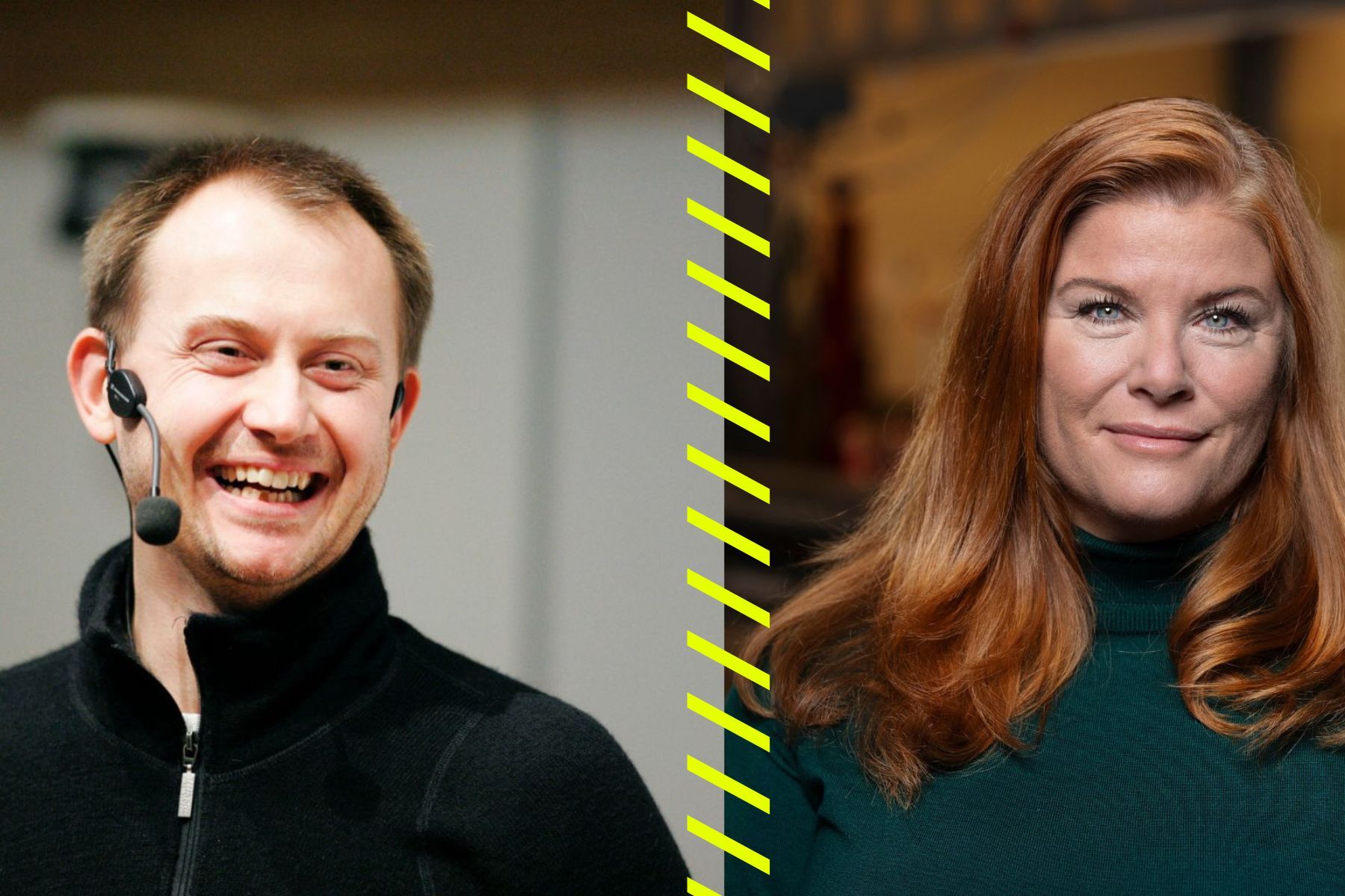 Jonas Birgersson, styrelseordförande Viaeuropa Sverige och Karin Ebbinghaus vd Elonroad. Foto: Magnus Fröderberg / Elonroad.