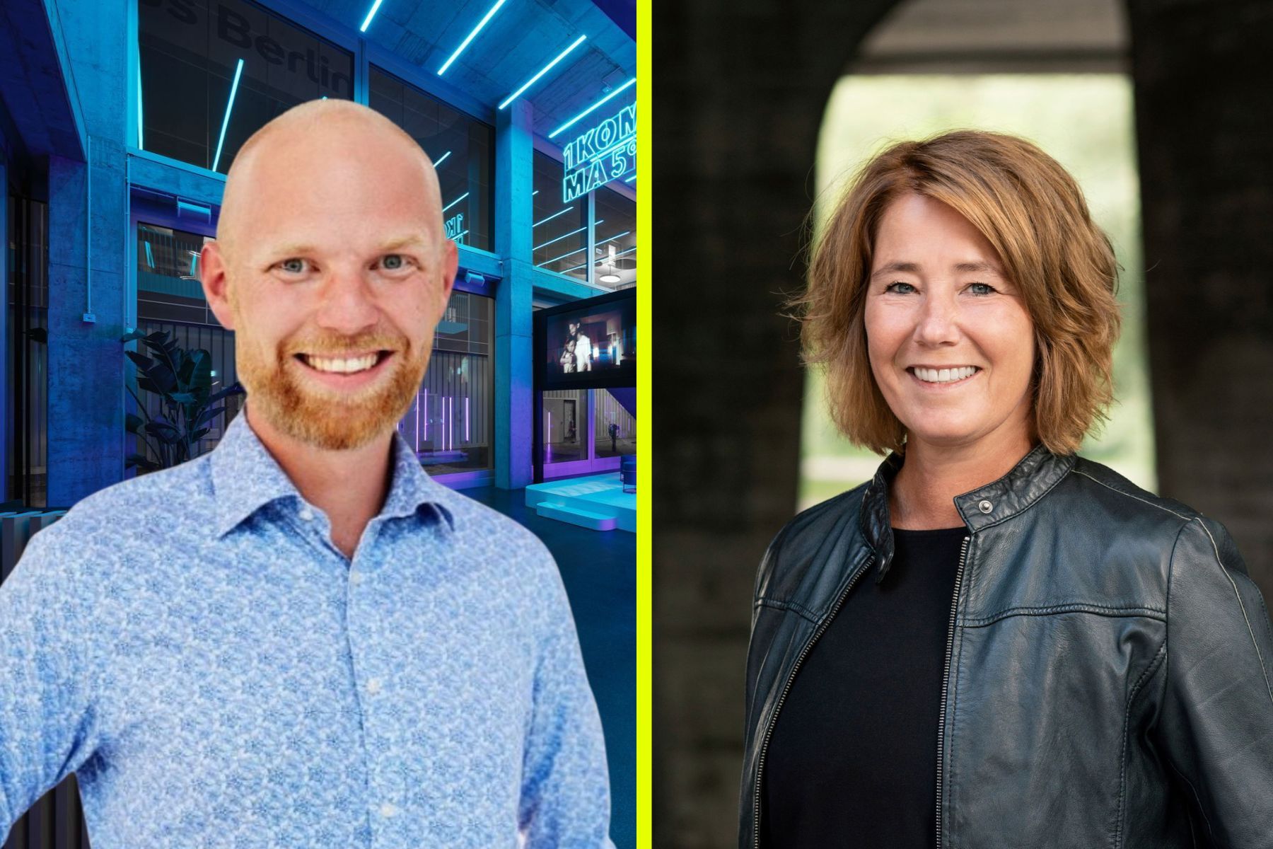 David Sätterman, vd på 1komma5 i Sverige och Johanna Frelin, vd på Riksbyggen. Foto: pressbilder.