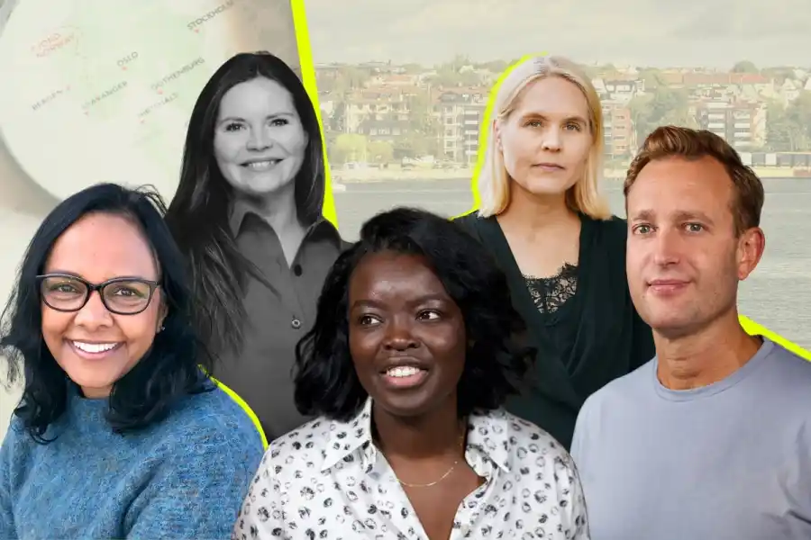 From left: Ada Ventures' new scouts Dr Anjali Bhatnagar, Ane Birkeland, Fátima Sani, it's new venture partner Tonje Ørnholt, and founding partner Matt Pennycard. Press photos/Impact Loop design