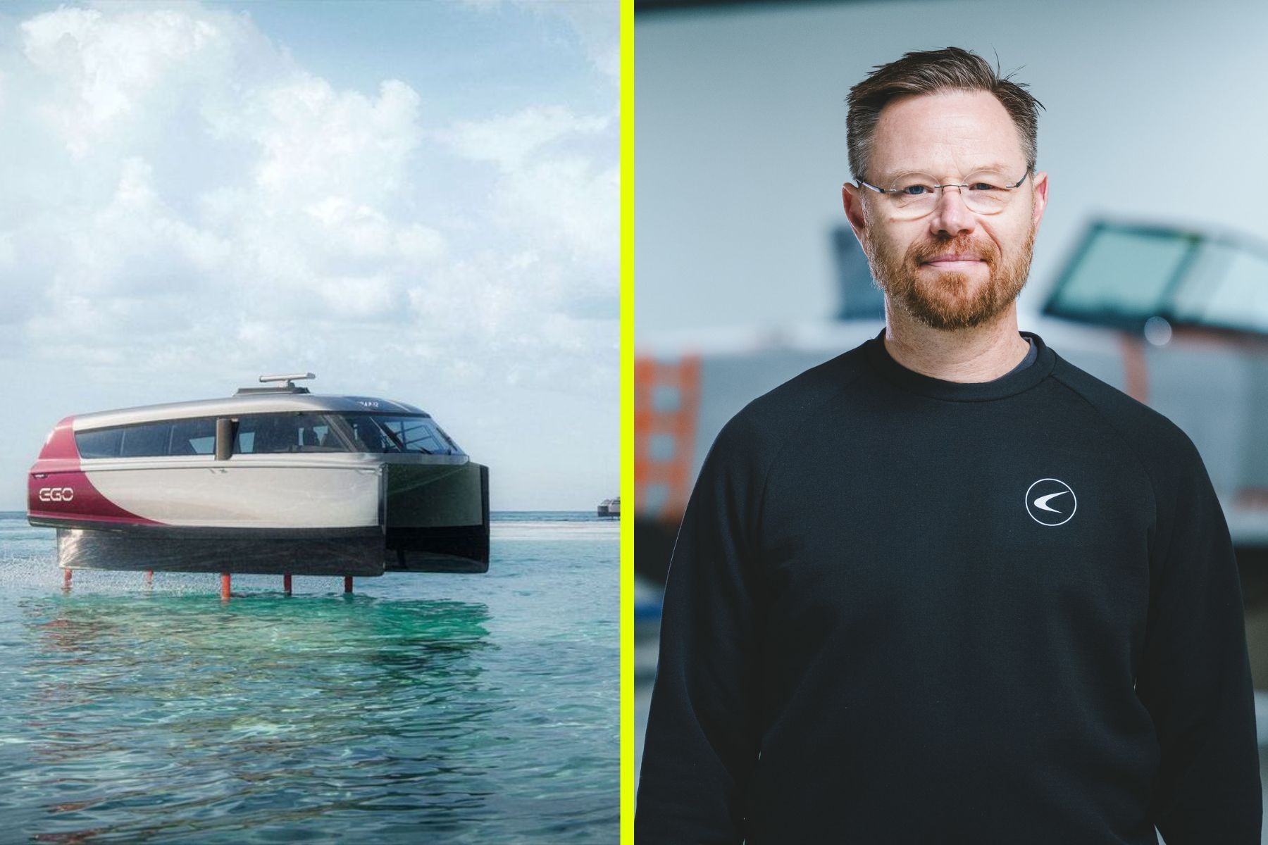 Candela founder and CEO Gustav Hasselskog with a P-12 Shuttle. Supplied/Impact Loop design