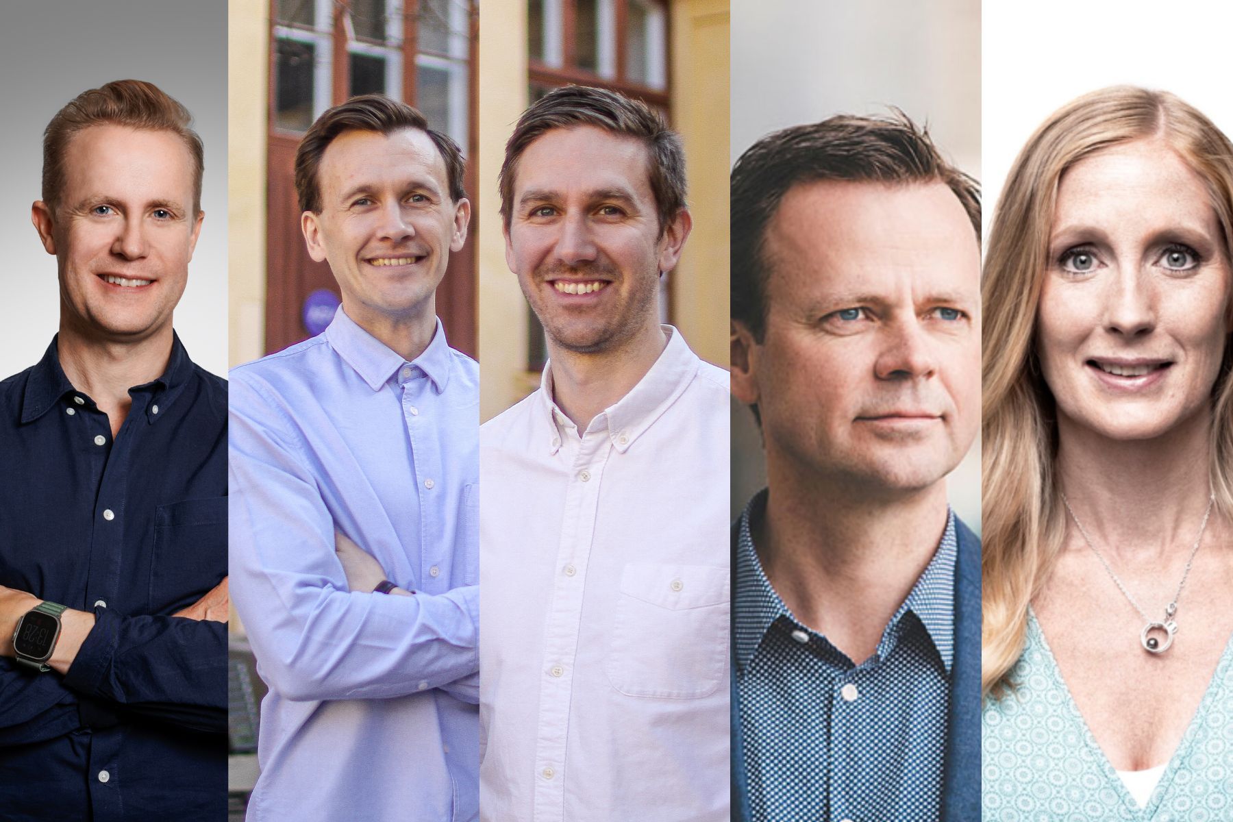 Jonas Bergqvist, Investment Manager på Almi Invest Greentech, Pelle Tunell och John Sjulander, grundare av Plant, Pelle Mattisson, vd på Latour Future Solutions och Kerstin Cooley, grundare och partner på Course Corrected. Foto: pressbilder.