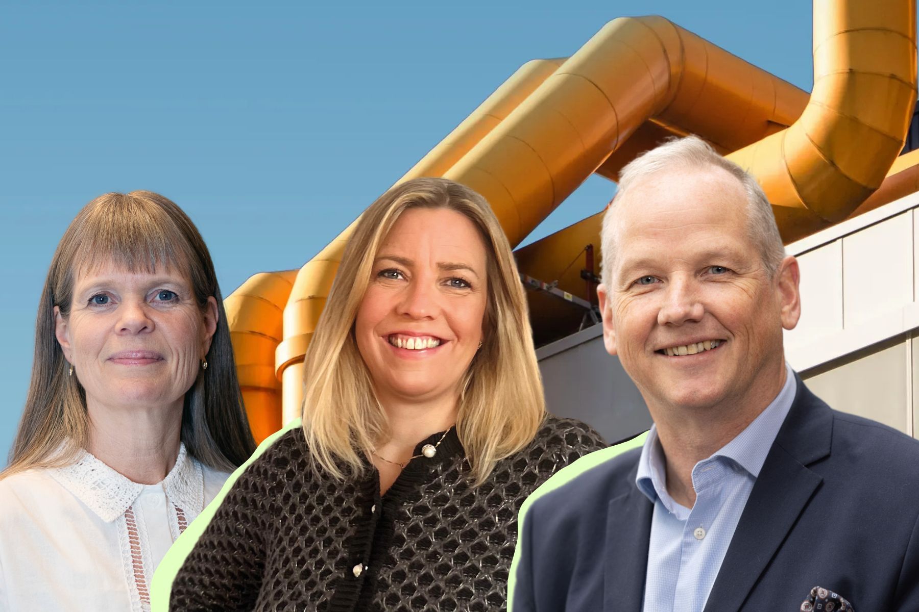 Maria Johansson, Maria Enholm och Magnus Ernström på Eneffs tankesmedja för energieffektivisering. Pressbilder (montage).