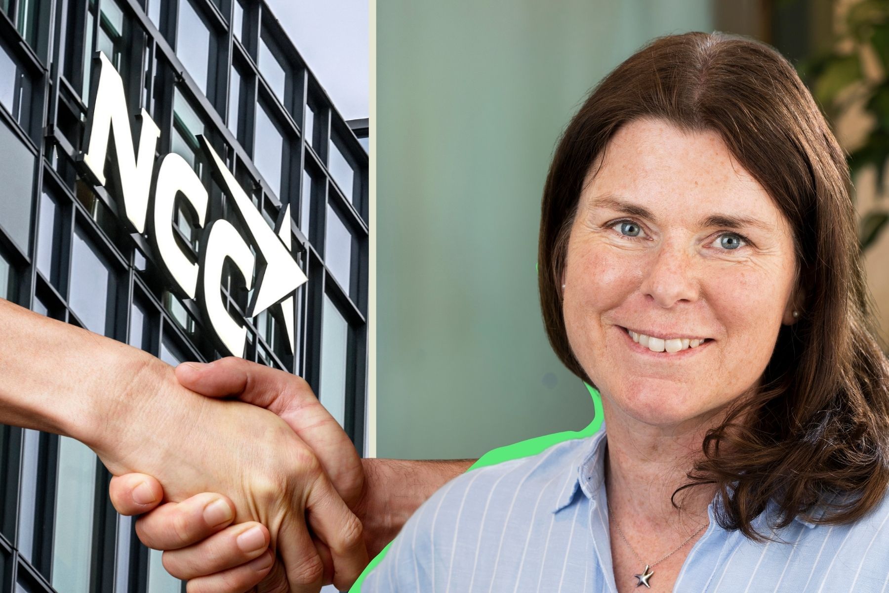 Christina Claeson-Jonsson, chef för forskning och innovation på NCC Group. Pressbilder / Canva (montage).