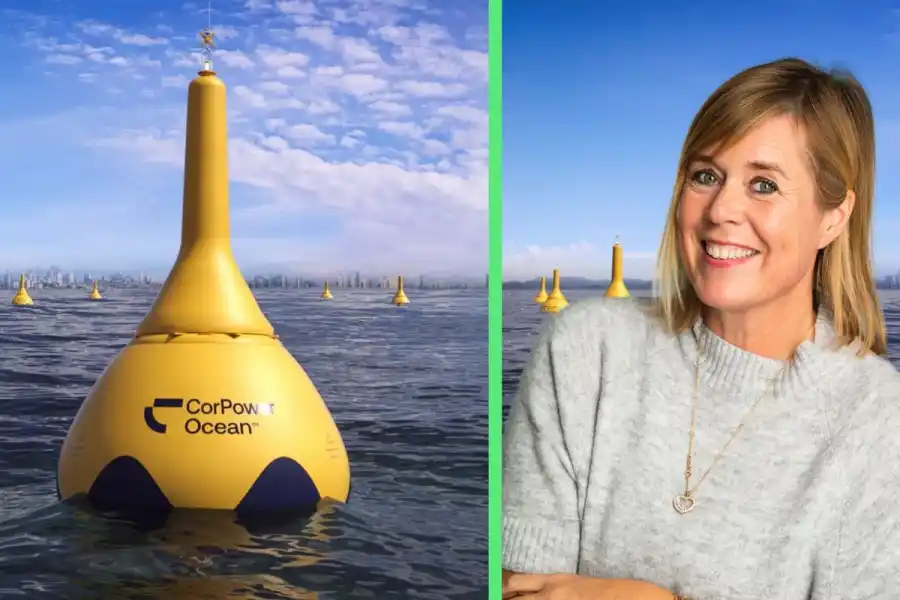 Linda Nyberg, ny kommunikations- och pr-chef på Corpower Ocean. Foto: Pressbilder (montage).