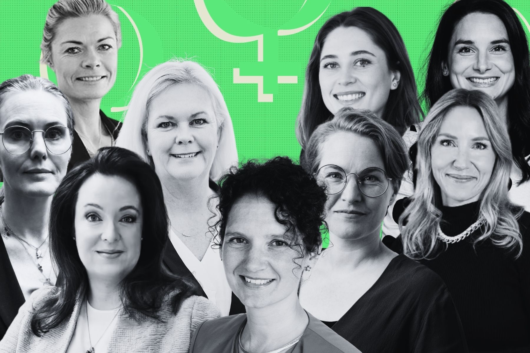 Kvinnor som driver energiomställningen. Foto: Pressbilder (montage).