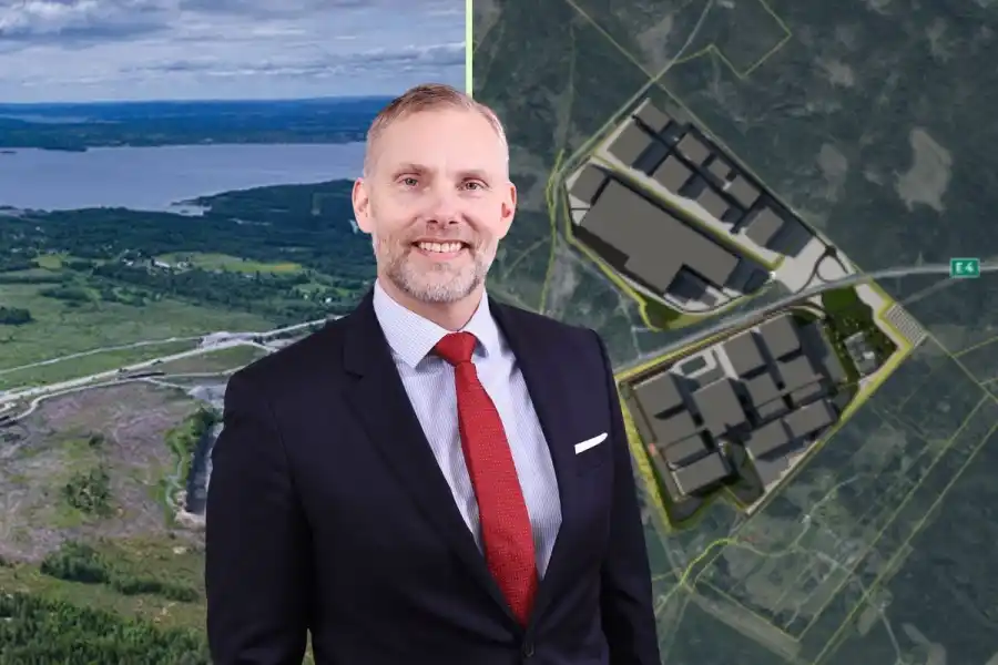 Här planerar Google att bygga ett nytt datacenter. Kommunalrådet Stefan Dahlin är nöjd. Foto: pressbilder