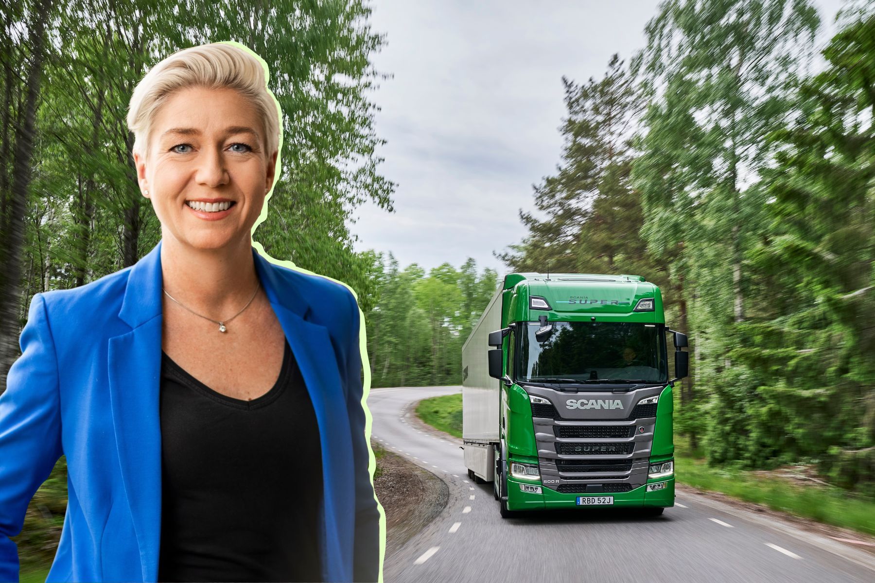 Jennie Cato, Scania. Foto: pressbilder (montage)
