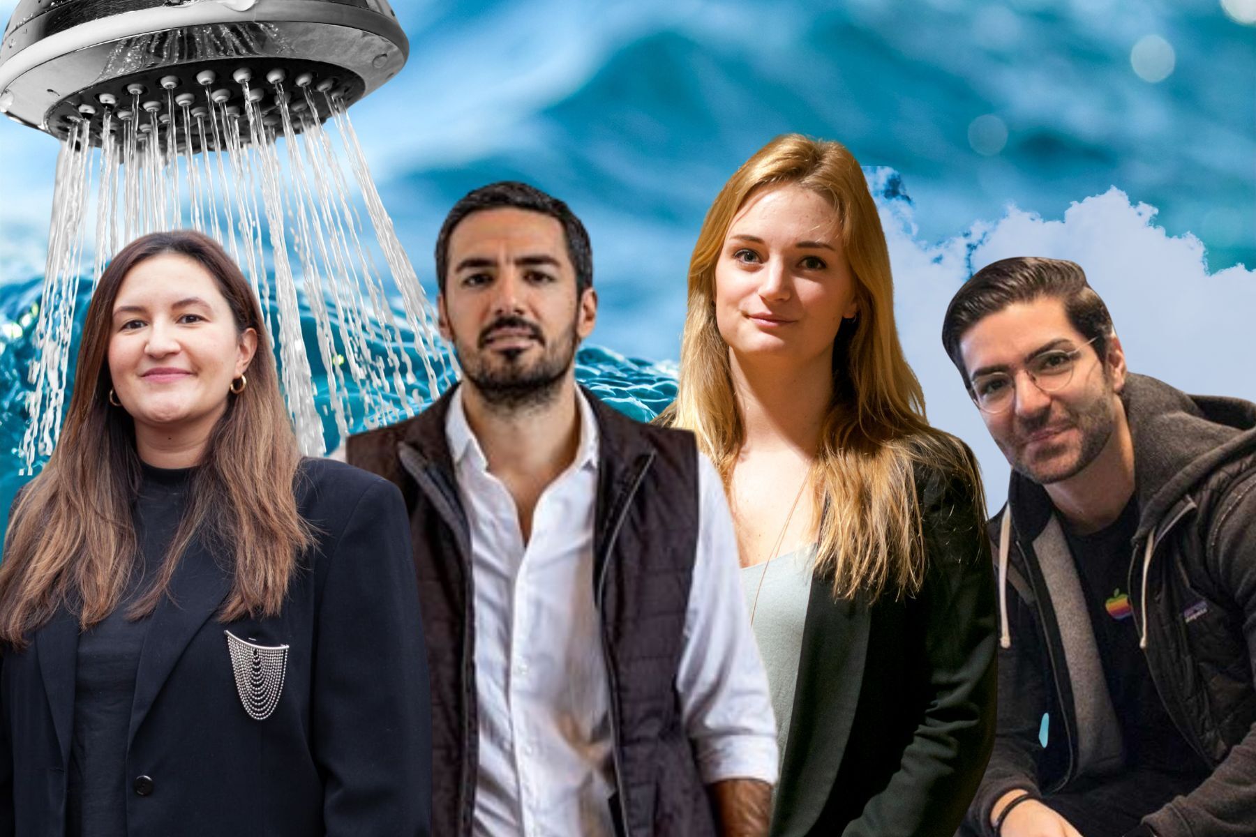 Isabella Palmgren, Mehrdad Mahdjoubi, Sofia Woge, Ramtin Massoumzadeh är alla entreprenörer i vattennischen. Foto: Pressbilder (montage).
