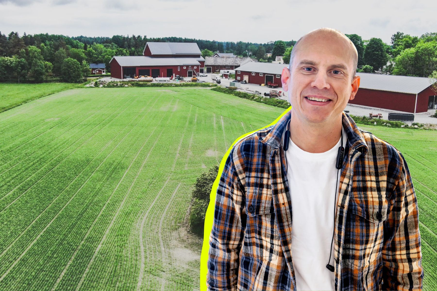 Nils Österström (Foto Ulf Palm / TT) framför Hasta Ecos gård i Hasta utanför Arboga (foto: pressbild).
