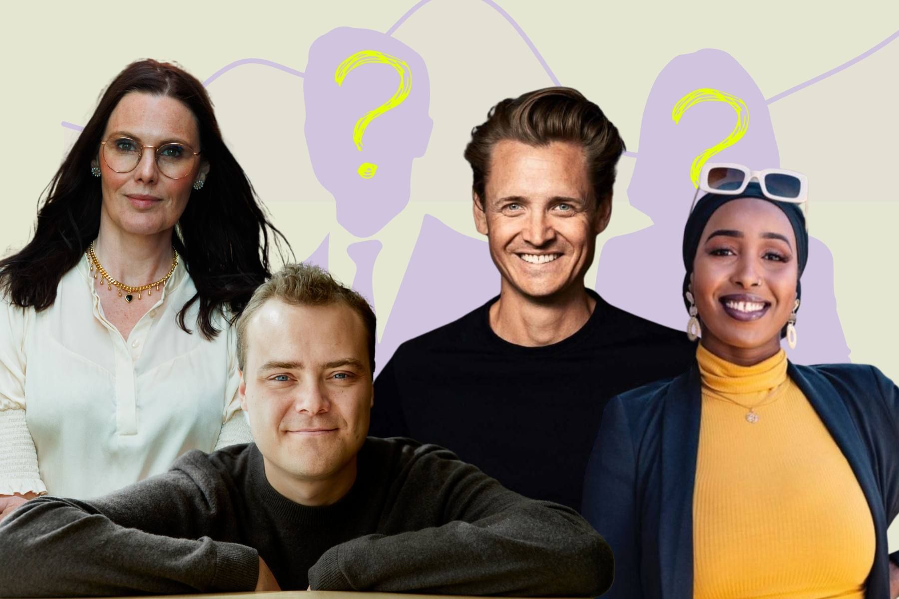 Ulrika Tornerefelt på Stella Futura, John Diklev på Flower, Niklas Adalberth på Norrsken och Fassa Abdi på QC Renewable Energy. Pressbilder.