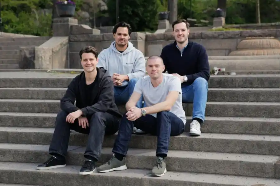 Niklas Lindgren, medgrundare och vd, Anton Juric, medgrundare och COO, Gustav Hammarlund, teknisk medgrundare och David Rydberg, teknisk medgrundare. Foto: Pressbild.